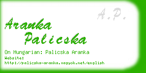 aranka palicska business card